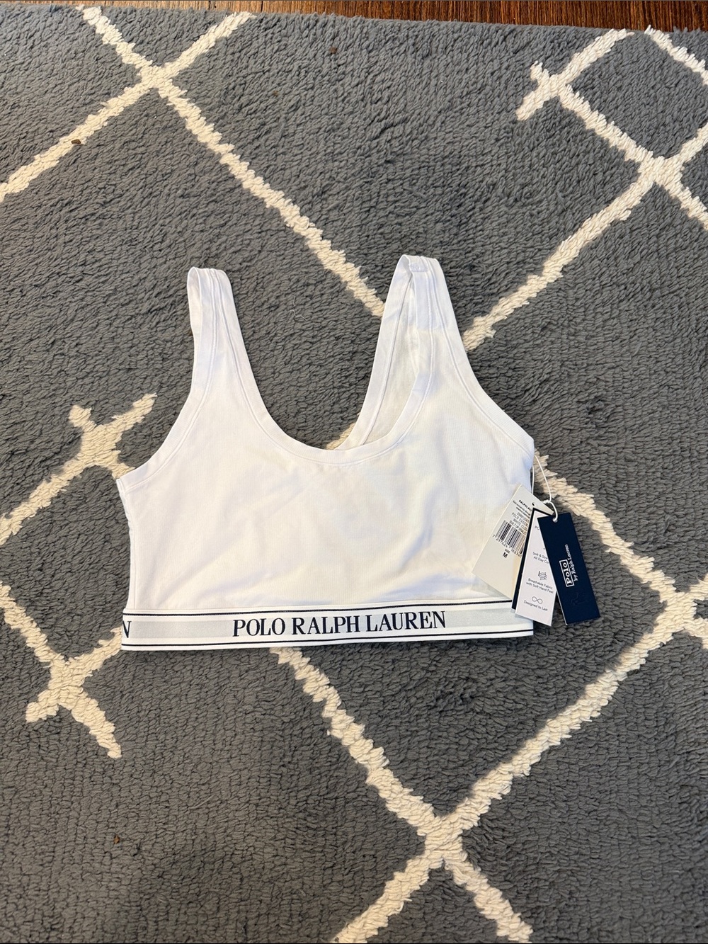 Polo by Ralph Lauren White Cloud Built Up Bralette NWT
